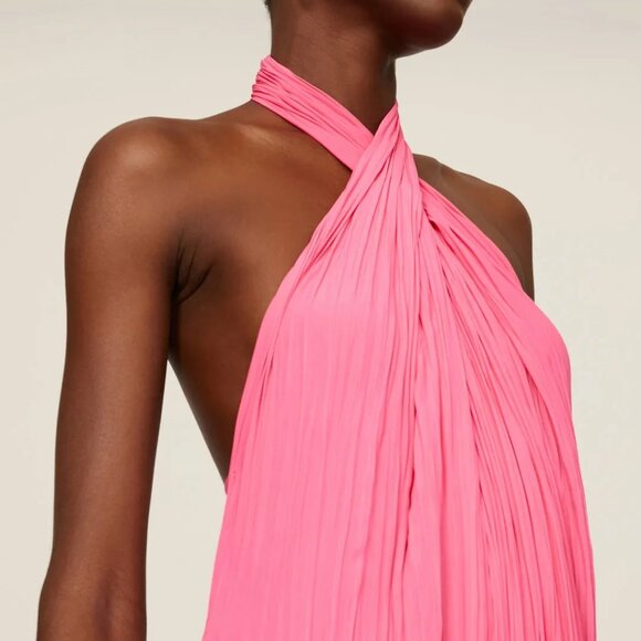 A.L.C Rio Gown, Pink Maxi Halter Low Back Gown, Size 10 - Picture 5 of 10